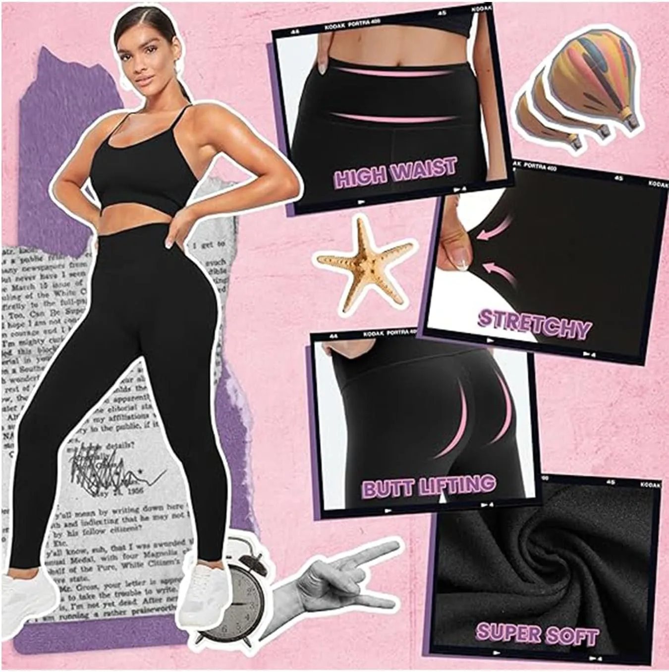3 Pack Women's High Waisted Leggings-Tummy Control Yoga Pants-Stretch Soft No See Through Workout Leggings