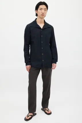 Black Cotton Speckled Shirt