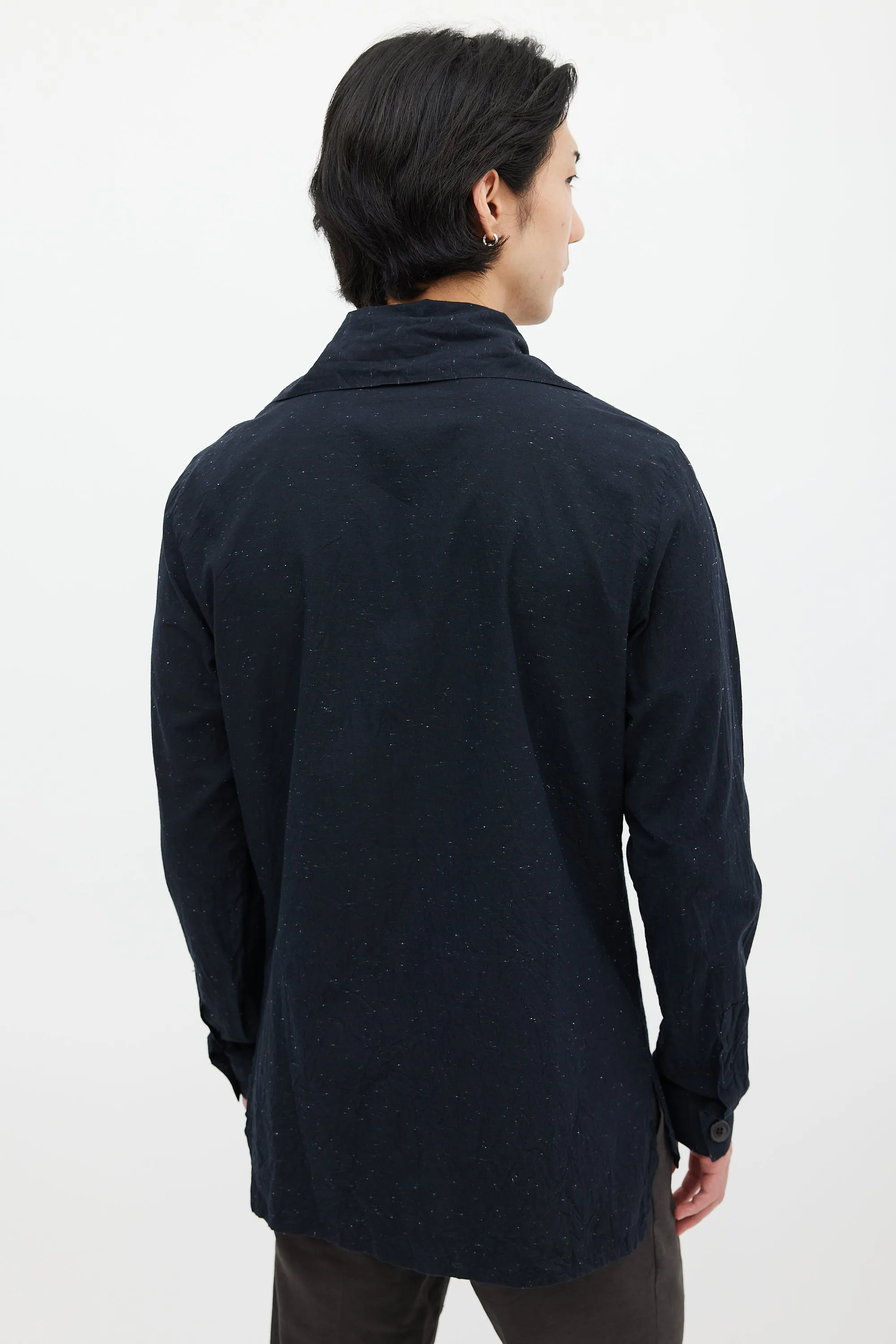 Black Cotton Speckled Shirt