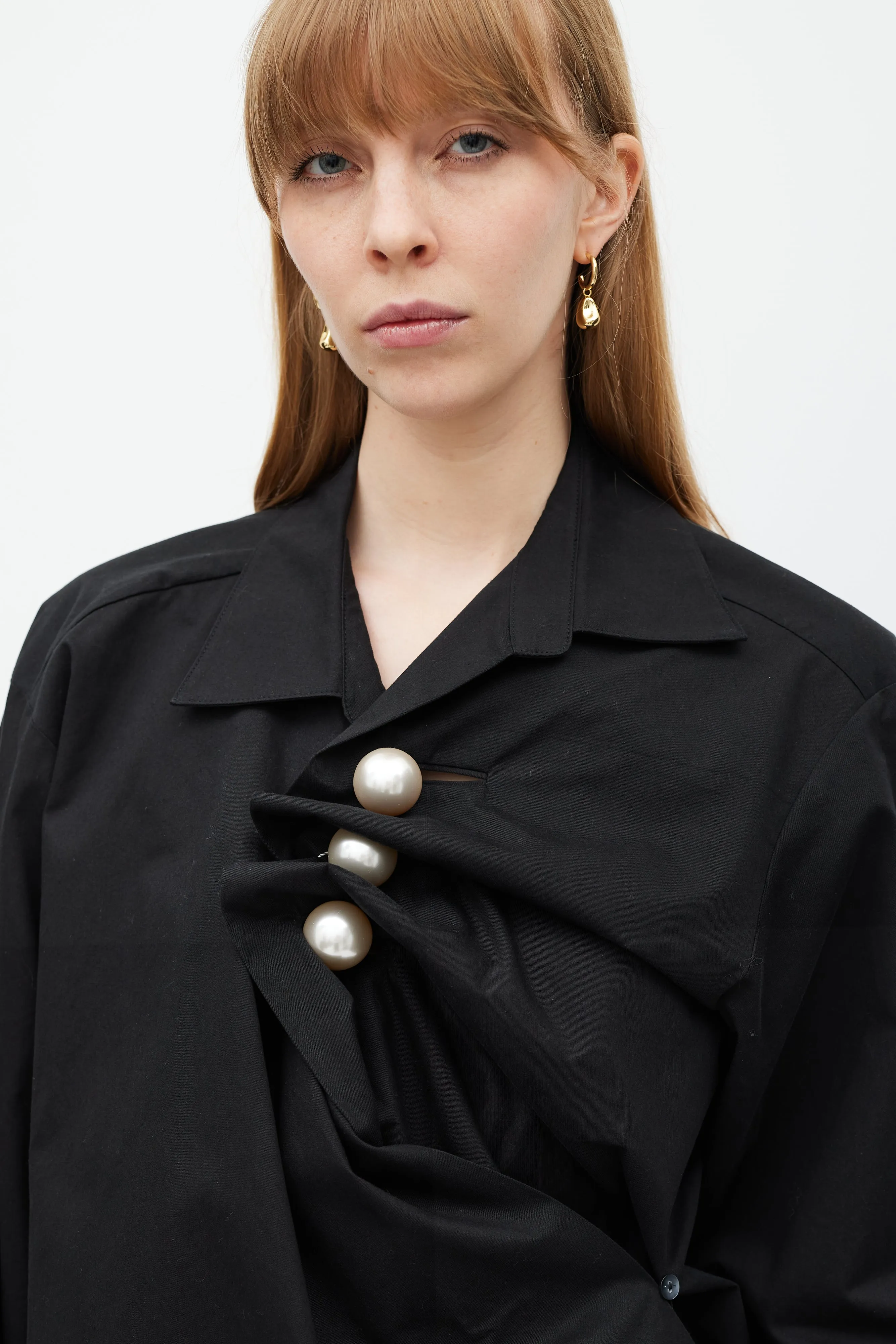 Black Pearl Button Venus Shirt