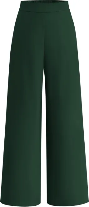 BTFBM Womens Wide Leg Pants Dressy Casual Elastic High Waisted Palazzo Business Lounge Trousers with Pockets