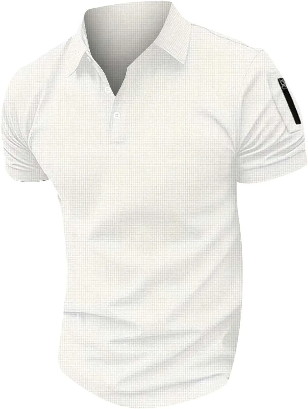 Casual Polo Shirts for Men Short Sleeve Golf Shirt Fashion Button Cotton Top Solid Color Block Pullover with Pocket