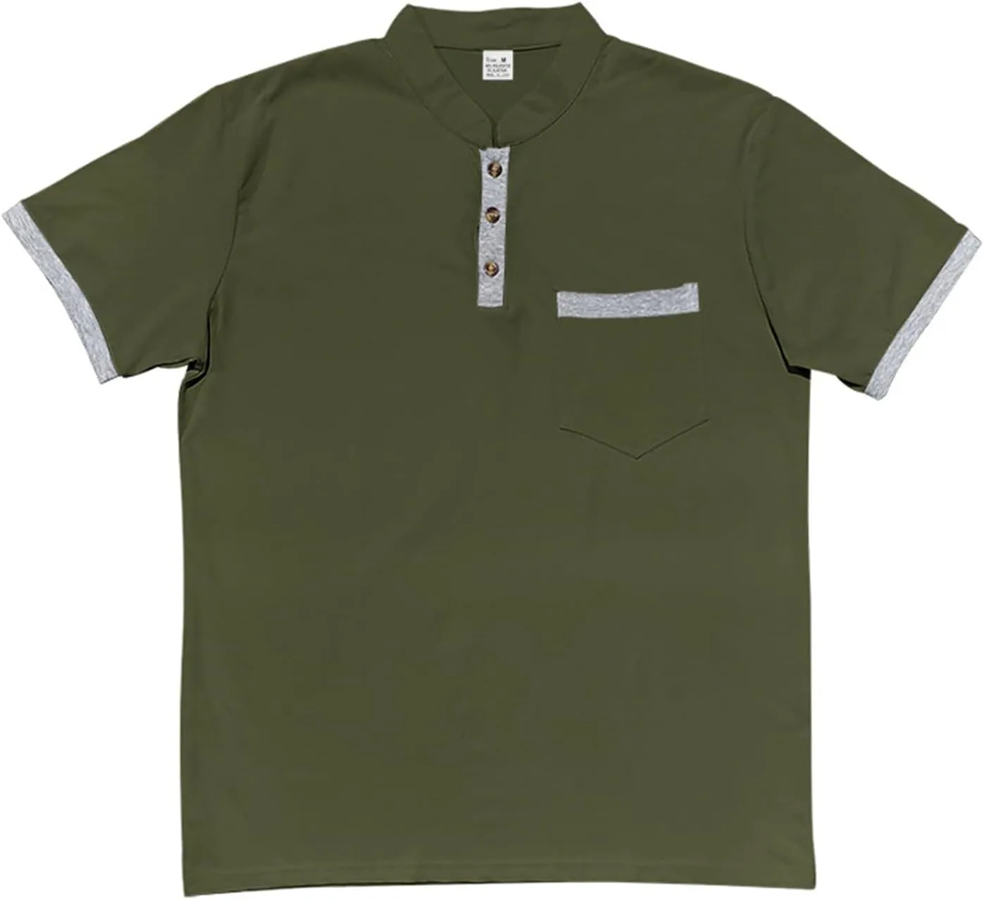 Casual Polo Shirts for Men Short Sleeve Golf Shirt Fashion Button Cotton Top Solid Color Block Pullover with Pocket
