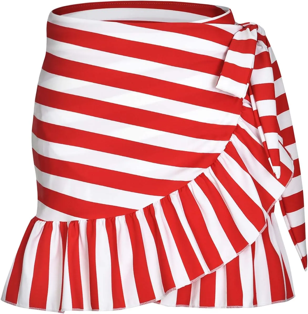 ChinFun Women's Ruffle Sarongs Beach Wrap Cover Up Swimwear Bikini Bottoms High Waisted Tankini Swim Skirts Swimdress