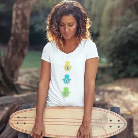 Colourful Hamsas V-Neck Tee