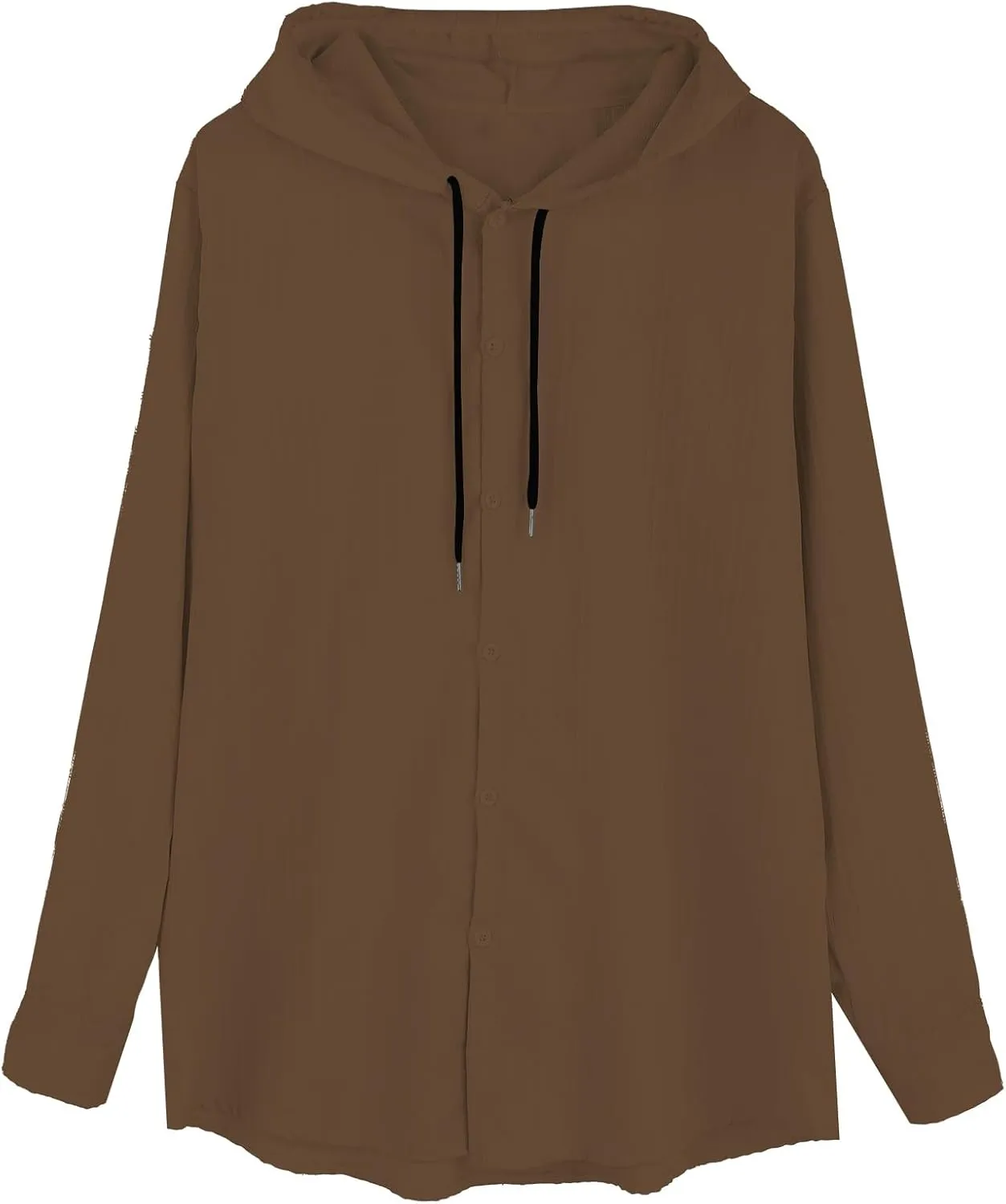 Cotton Linen Hoodies for Men Casual Long Sleeve Lightweight Breathable Button Down Hooded Sweatshirts Beach Yoga Tops