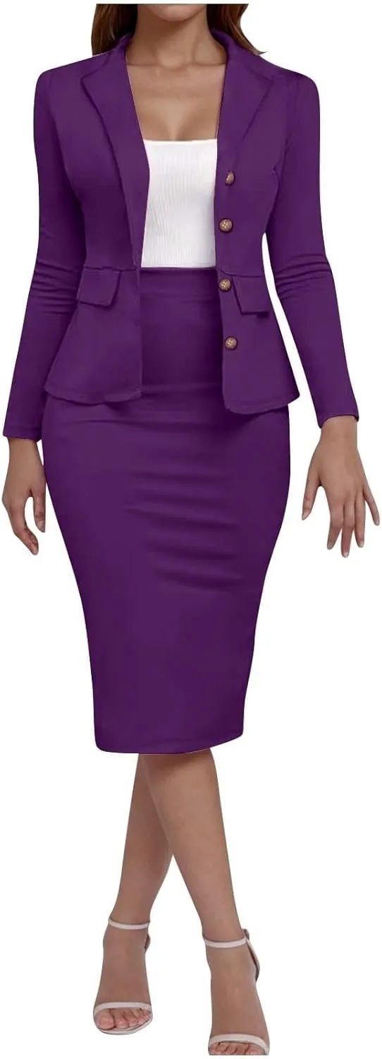 Elegantes Womens Blazer, Fashion Interview Lightweight Office Business Work Womens Suits 2 Piece Set