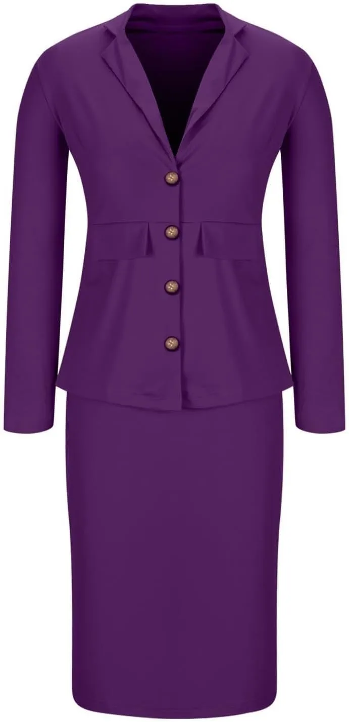 Elegantes Womens Blazer, Fashion Interview Lightweight Office Business Work Womens Suits 2 Piece Set