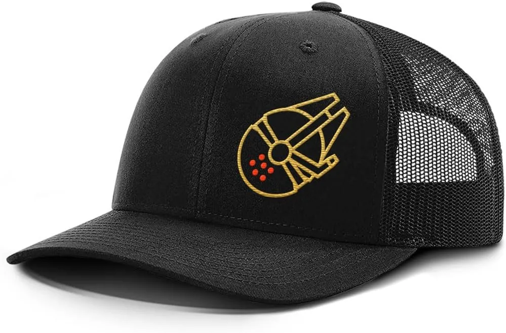 Falcon Outline Back Mesh Hat Casual Wear - Baseball Cap for Mens & Womens Breathable Mesh Adjustable Snapback Strap