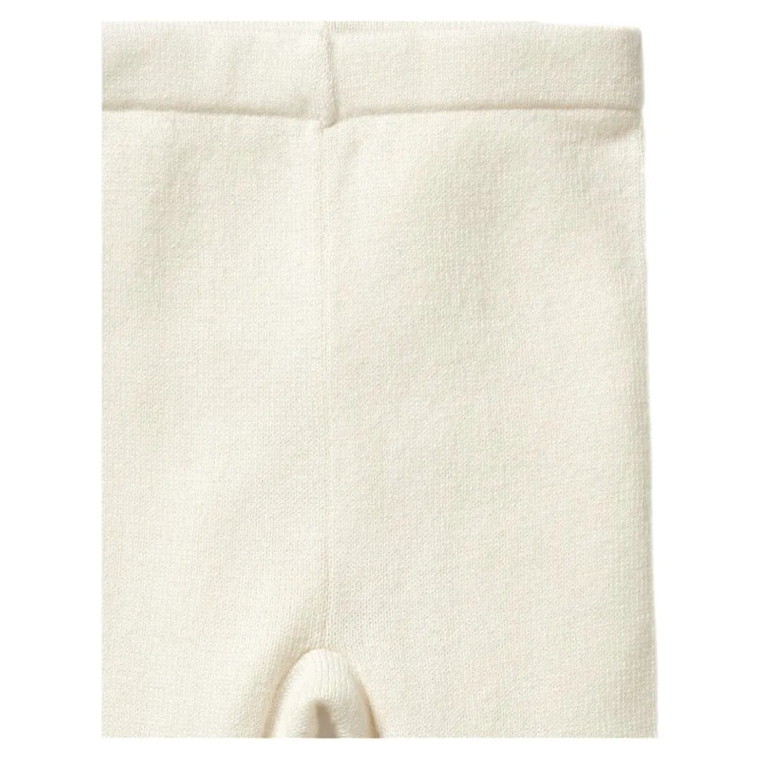 Knitted Legging with Feet - Ecru