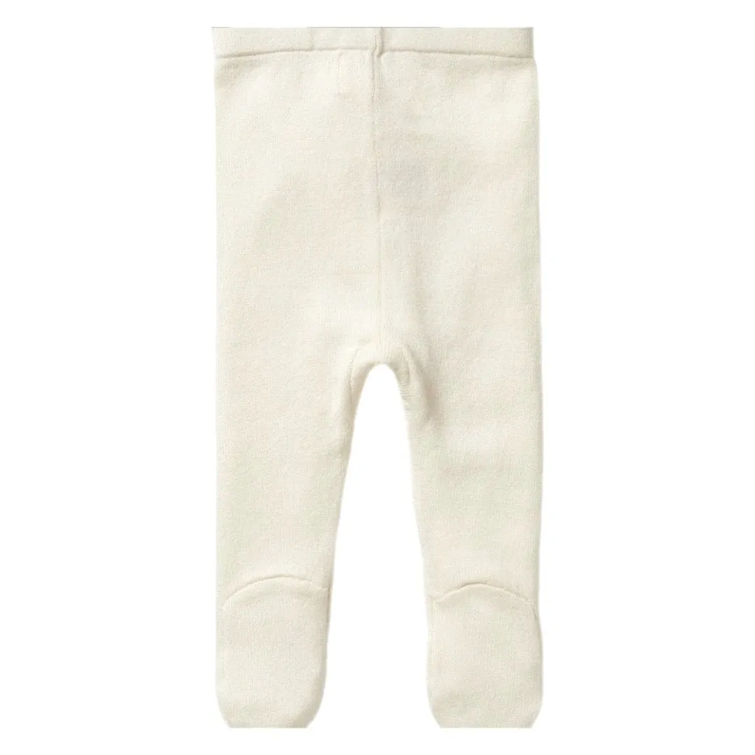 Knitted Legging with Feet - Ecru