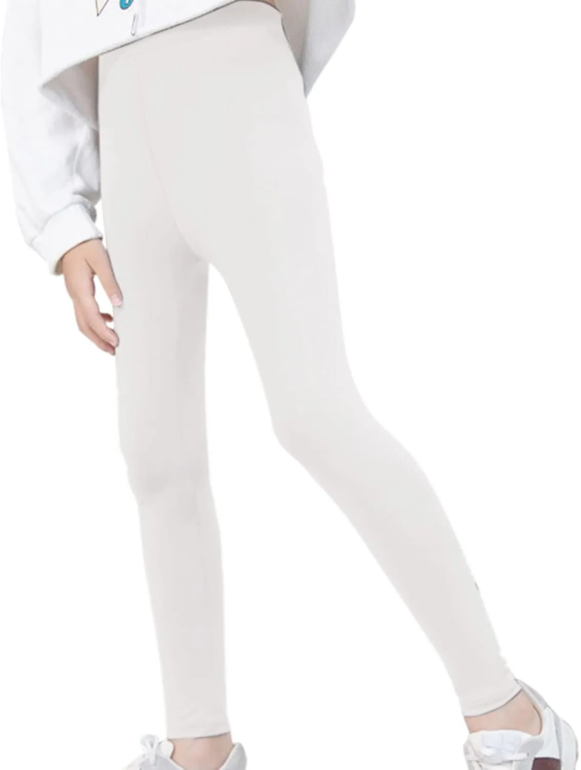 Little Girls Leggings for Kids High Waist Stretch Athletic Dance Yoga Pants Toddler Solid Comfy Leggings Bottoms