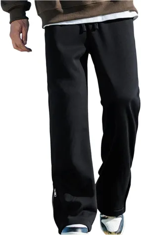 Mens Baggy Cargo Corduroy Pants Wide Leg Loose Fit Drawstring Sweatpants Elastic Waist Open Bottom Casual Pants
