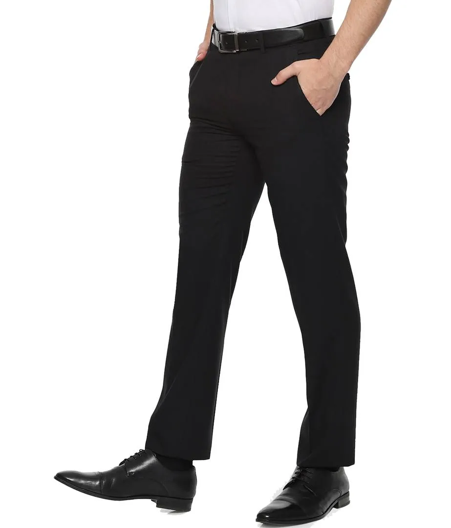 Men'S Black Cotton Slim Fit Official Formal Trouser For Work, Events, Parties