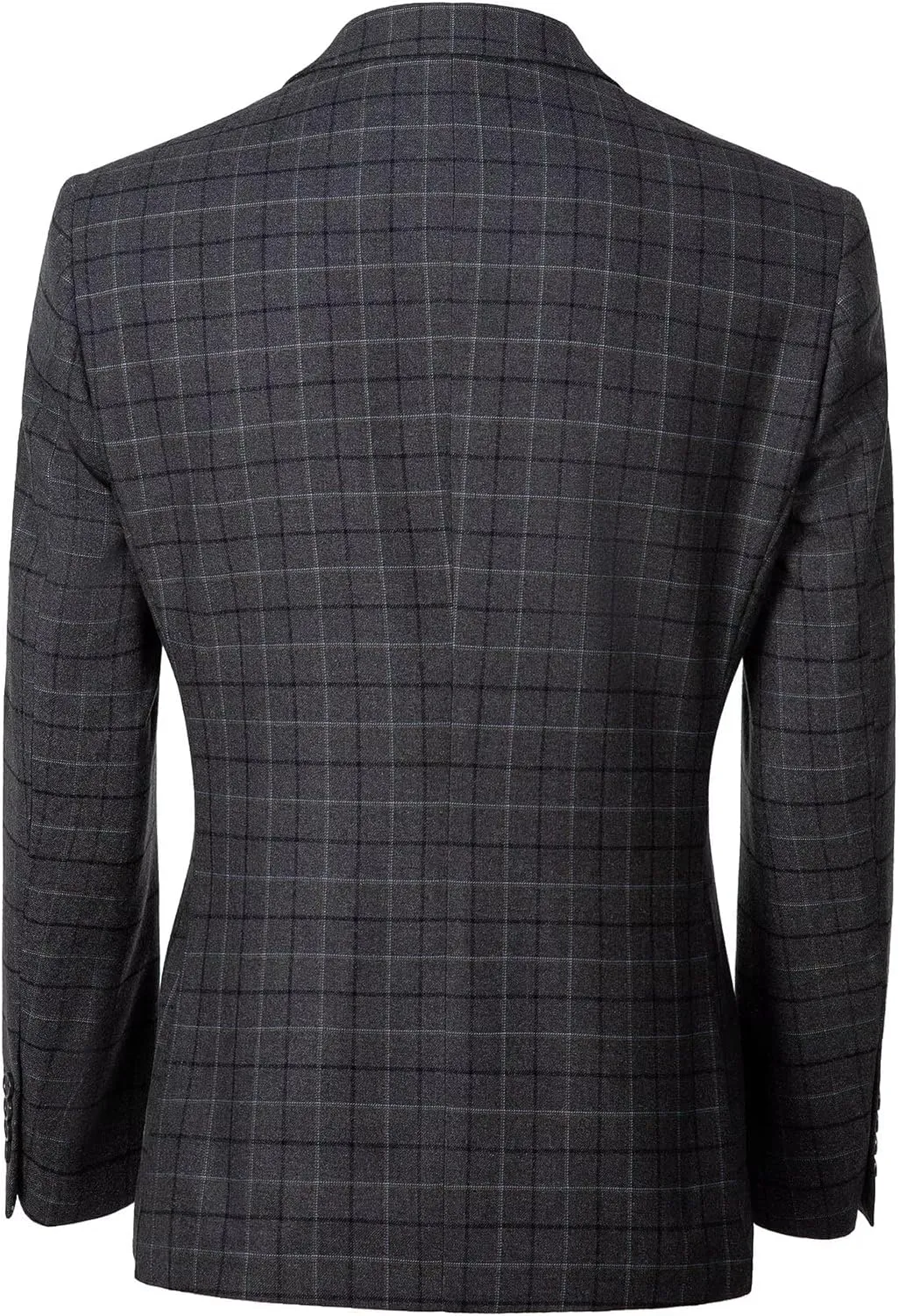 Men's Casual Suit Plaid Blazer Jackets Slim Fit Notched Lapel Sport Coats
