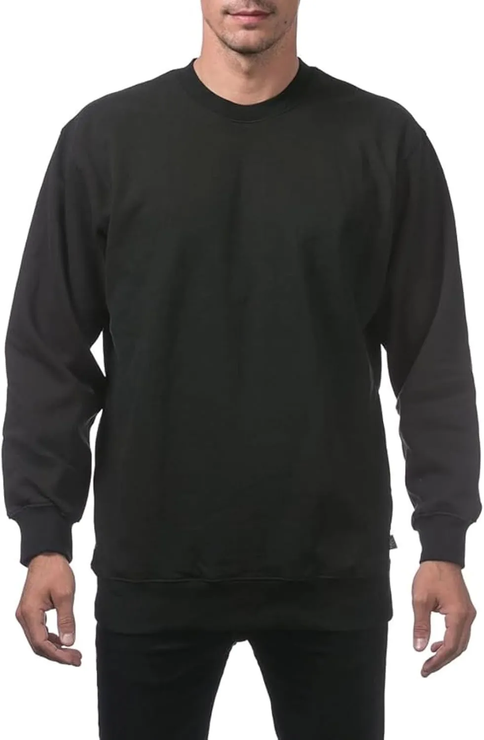 Men's Fleece Crewneck Sweatshirt Thick Loose Fit Soft Basic Pullover Blouse Casual Sports Tops Simple Versatile