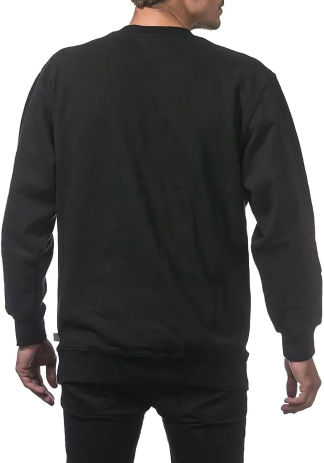 Men's Fleece Crewneck Sweatshirt Thick Loose Fit Soft Basic Pullover Blouse Casual Sports Tops Simple Versatile