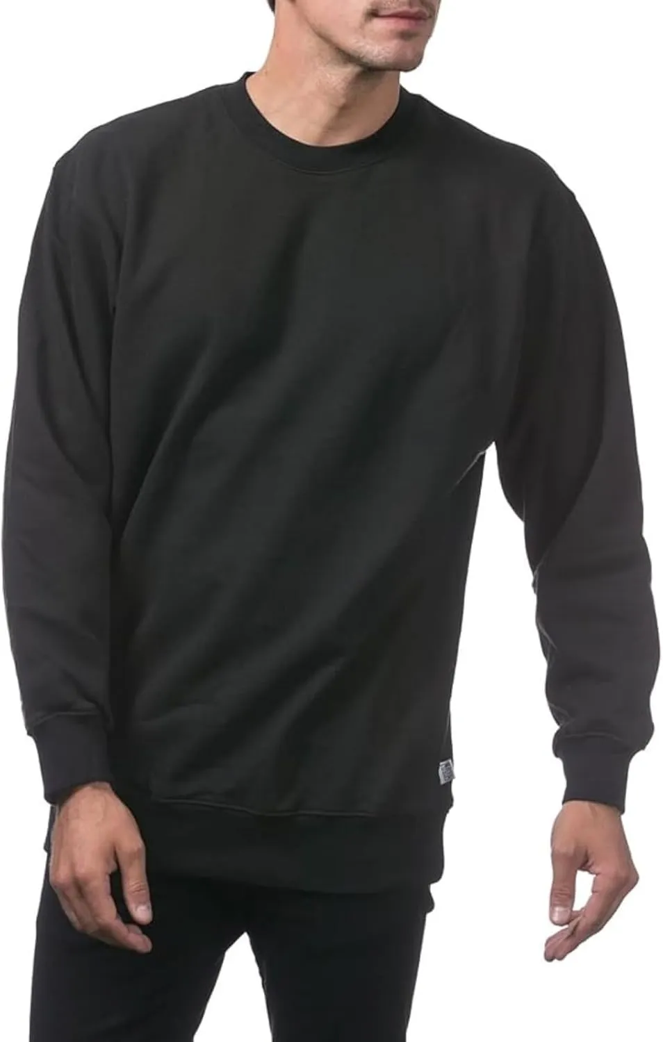 Men's Fleece Crewneck Sweatshirt Thick Loose Fit Soft Basic Pullover Blouse Casual Sports Tops Simple Versatile