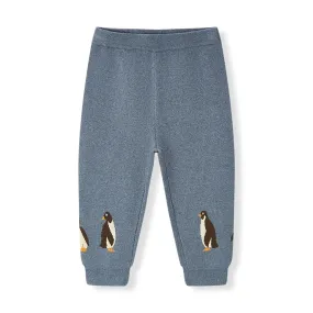Penguin Family Knitted Birdseye Jacquard Sweatpants