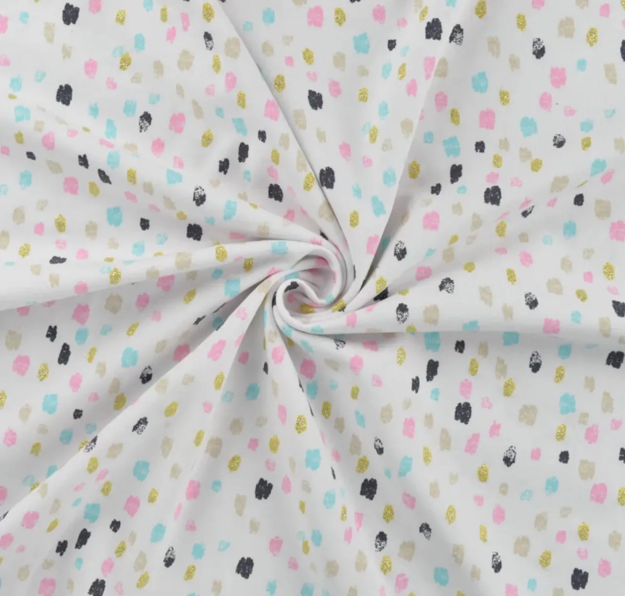 PINK GLITTER SPRINKLES COTTON JERSEY PER METRE