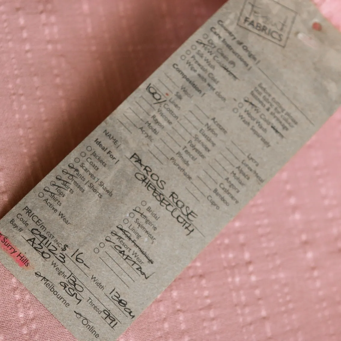 Poros Rose Cheesecloth