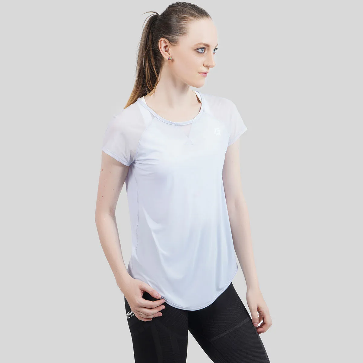 Stretch Net Tee (Light Grey)
