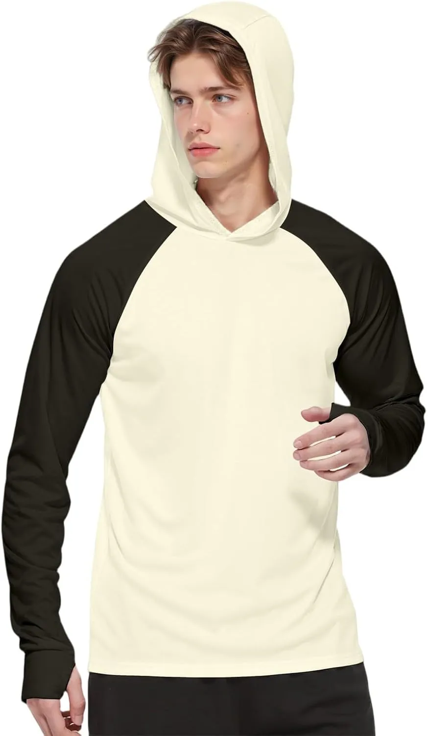 Sun Protection Shirt for Men Ice Silk Raglan Long Sleeve Lightweight Breathable Rash Guard SPF/UV Fishing Shirt