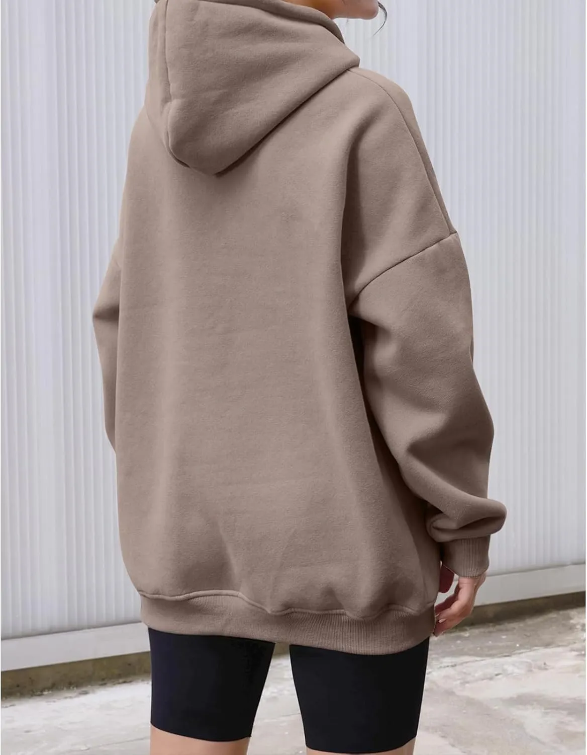 Womens Oversized Hoodies Casual Long Sleeve Hooded Sweatshirts Soft Comfy Solid Fleece Pullover Tops with Pocket