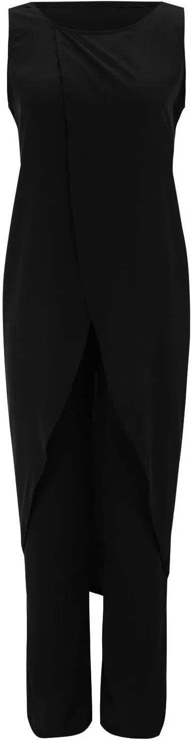 Women's Pajama Sets 7 Colors Mature Women Suit Suit for Women Summer Slit Sleeveless Loose Blouse and Wide Leg Pants