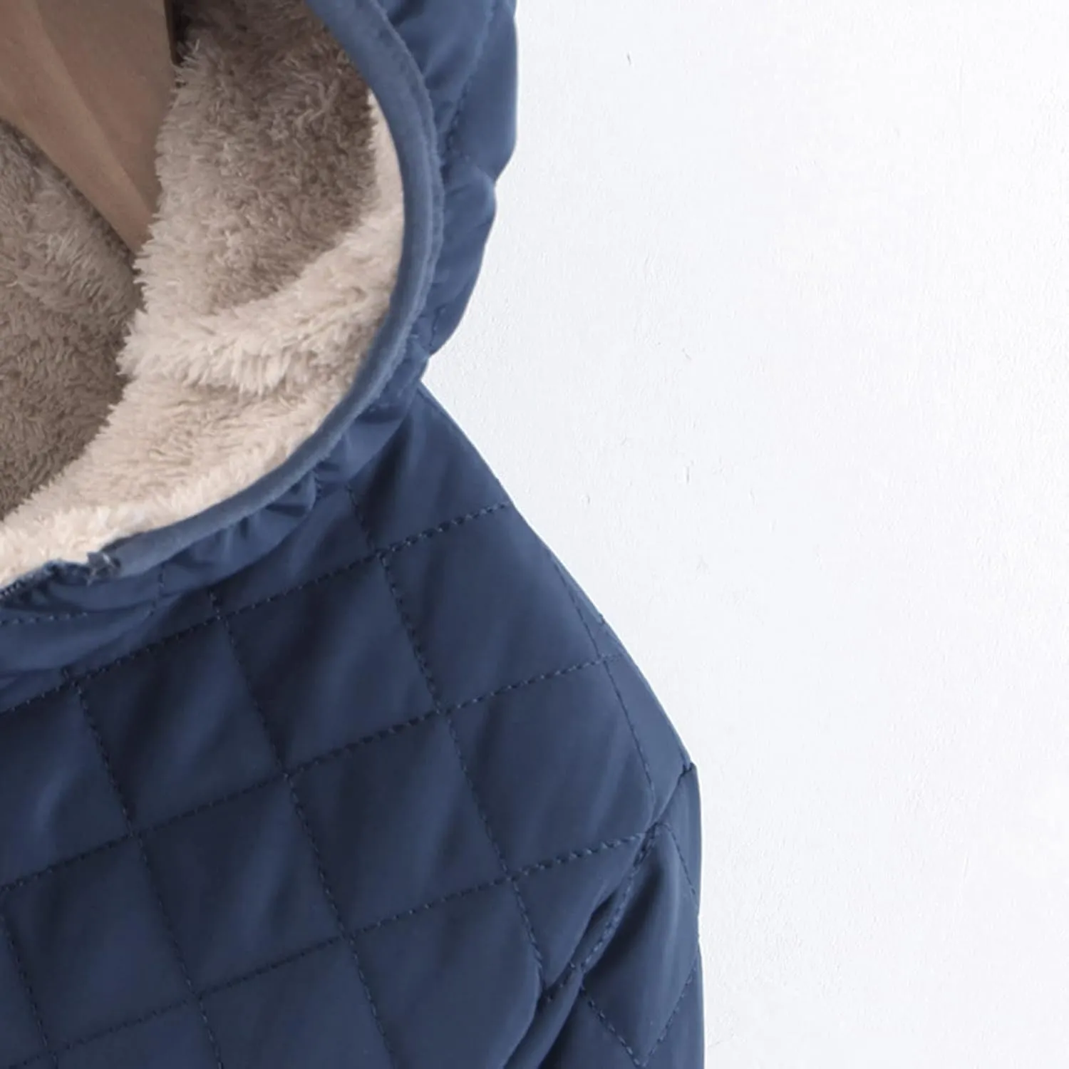 Womens Winter Warm Windproof Solid Outwear Long Sleeve Hooded Zipper Jacket Casual Soft Pockets Overcoat Daily Clothes
