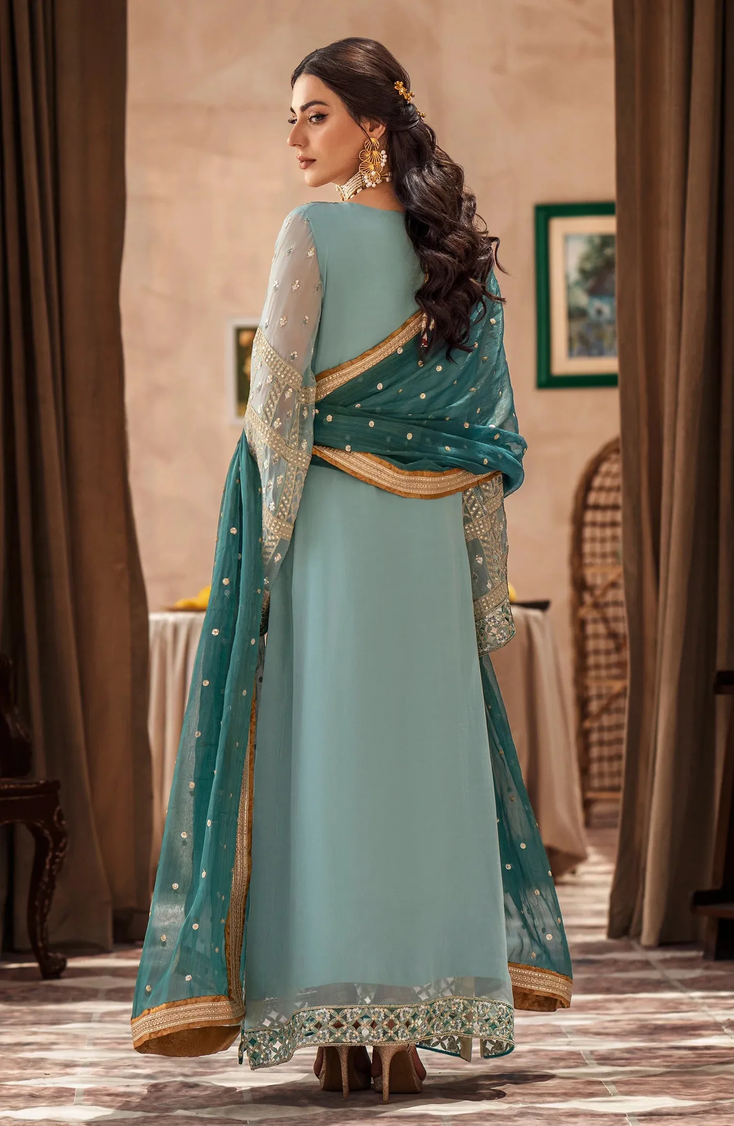 Zainab by Mashq Unstitched 3 Piece Luxury Chiffon Collection'2023-QFD-0068